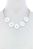 Fashion Cute Multi Tender Flower Necklace And Earring Set