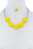 Fashion Cute Multi Tender Flower Necklace And Earring Set