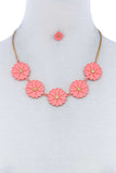 Fashion Cute Multi Tender Flower Necklace And Earring Set