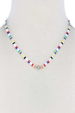 Evil Eye Charm Color Block Necklace