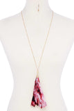 Tye Dye Fabric Tassel Necklace