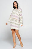 Terry Brushed Print Sweater Dress