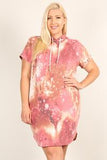 Plus Size Tie-dye Print Relaxed Fit Dress