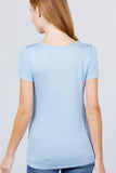 Short Sleeve Scoop Neck Top With Pocket