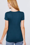 Short Sleeve Scoop Neck Top With Pocket