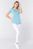 Short Sleeve Scoop Neck Top With Pocket