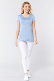 Short Sleeve Scoop Neck Top With Pocket