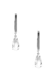 Metal Rectangle Clear Stone Dangle Earring