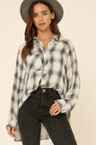 Oversized Loose Fit Plaid Shirt