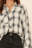 Oversized Loose Fit Plaid Shirt