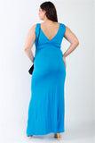 Plus V-neck Sleeveless Maxi Dress