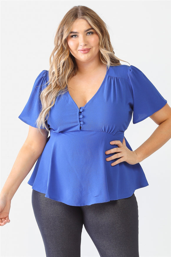 Plus Tie Detail Flare Top